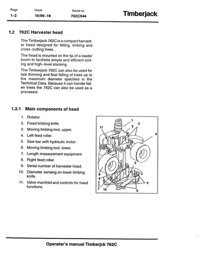 John Deere 762C Timberjack Forestry Operator Manual PDF