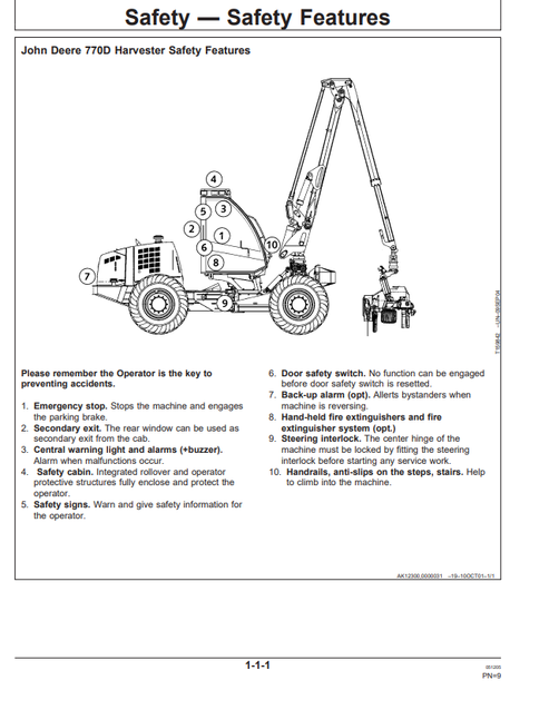 John Deere 770D Harvester Operation & Maintenance Manual OMF069298