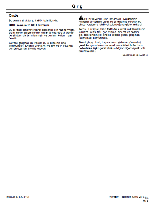 John Deere 7720-7920 Tractor Diagnostic Technical Manual PDF