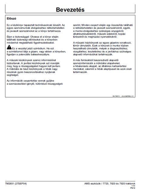 John Deere 7720-7920 Tractor Repair & Diagnostic Manual PDF