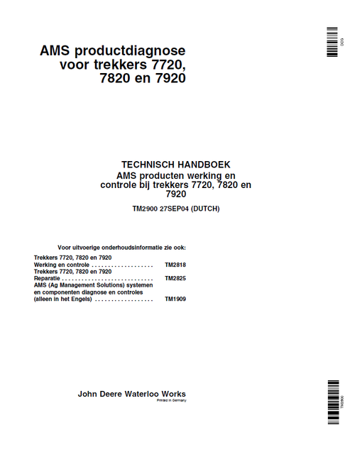 John Deere 7720 7820 7920 Diagnostic & Operation Manual TM2900