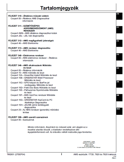 John Deere 7720 7820 7920 Workshop Operation Testing Manual