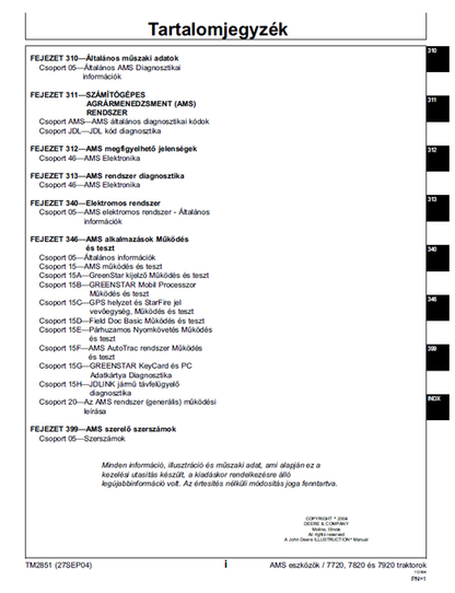 John Deere 7720 7820 7920 Workshop Operation Testing Manual