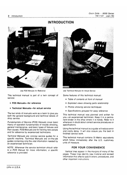 John Deere 8000 Series Grain Drill Service & Repair Manual