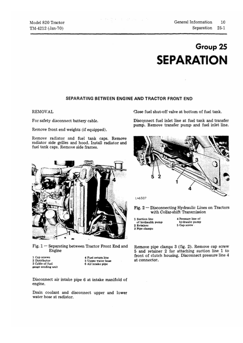 John Deere 820 Tractor Maintenance & Technical Manual TM4212