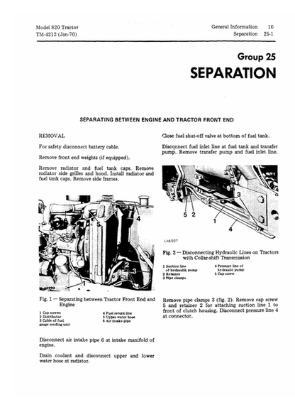 John Deere 820 Tractor Maintenance & Technical Manual TM4212