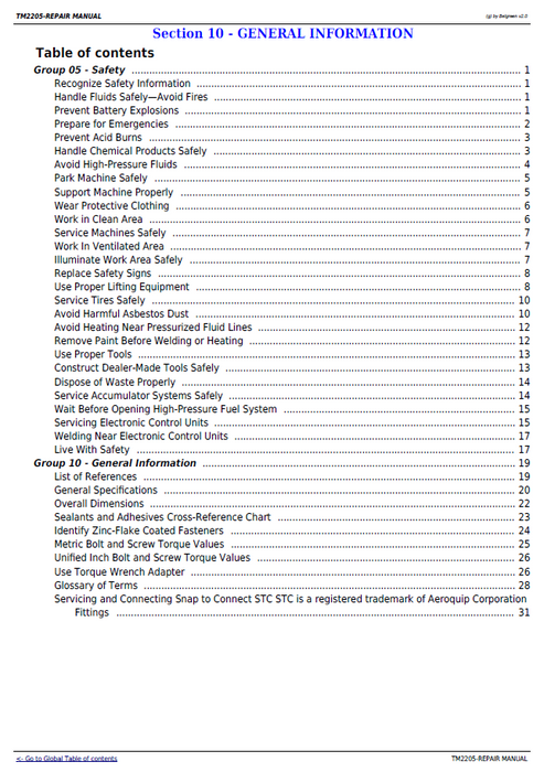 John Deere 8230T-8430T Track Tractor Repair & Service Manual PDF