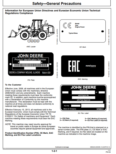 John Deere 824K Loader Operation & Maintenance Manual