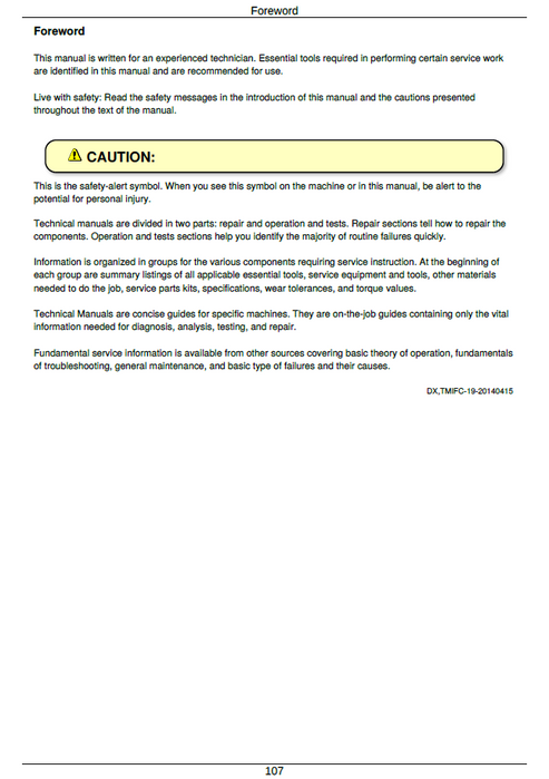 John Deere 8295RT, 8320RT & 8345RT Tractor Service Diagnostic Manual