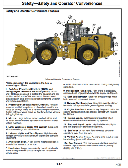 John Deere 844 X & 904 X Loader Operation Manual PDF
