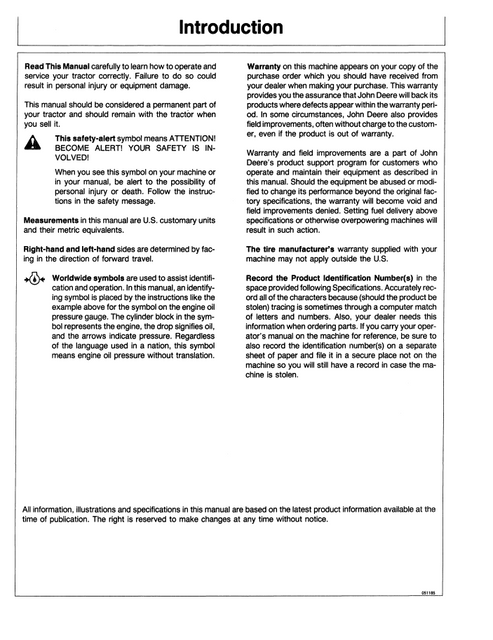 John Deere 8450 8650 Tractor Operation And Maintenance Manual