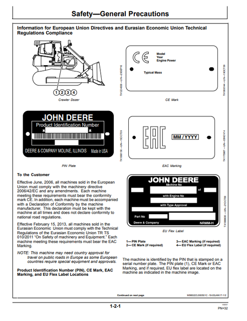 John Deere 850J-II Crawler Dozer Technical Operator Manual