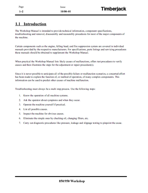 John Deere 850 950 Feller-Buncher Service Repair Manual PDF