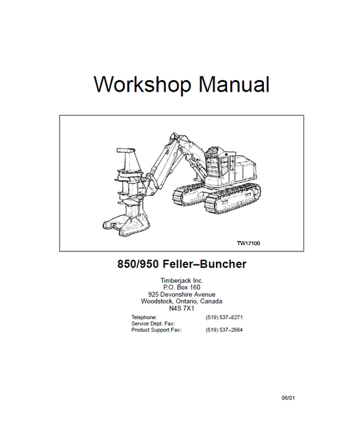 John Deere 850 950 Feller-Buncher Service Repair Manual PDF