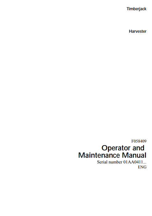 John Deere 870B Timberjack Harvester Operator & Maintenance Manual