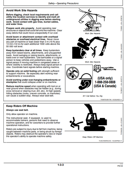 John Deere 870GLC Excavator Manual OMT489514X019