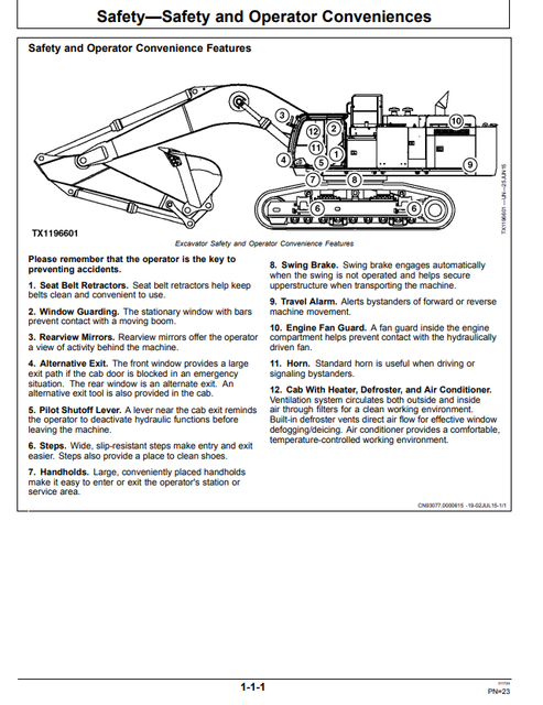 John Deere 870GLC Excavator Operation Manual OMT364687X19
