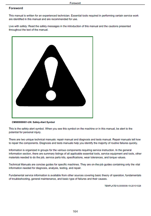 John Deere 8R Tractor Diagnostic & Service Manual TM110219 PDF