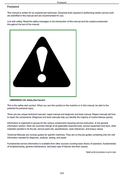 John Deere 8R Tractor Diagnostic & Service Manual TM110219 PDF