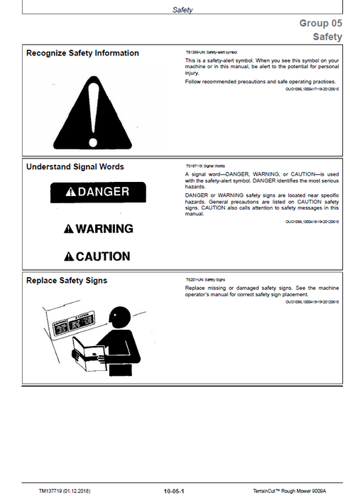 John Deere 9009A Rough Mower Technical Service Manual TM137719
