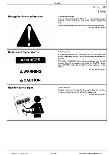 John Deere 9009A Rough Mower Technical Service Manual TM137719