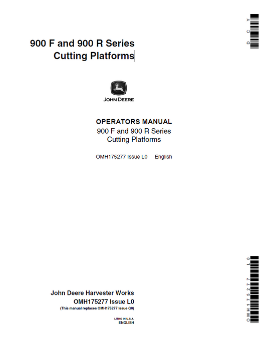 John Deere 900 F and 900 R Series Cutting Platforms Operator Manual OMH175277 PDF