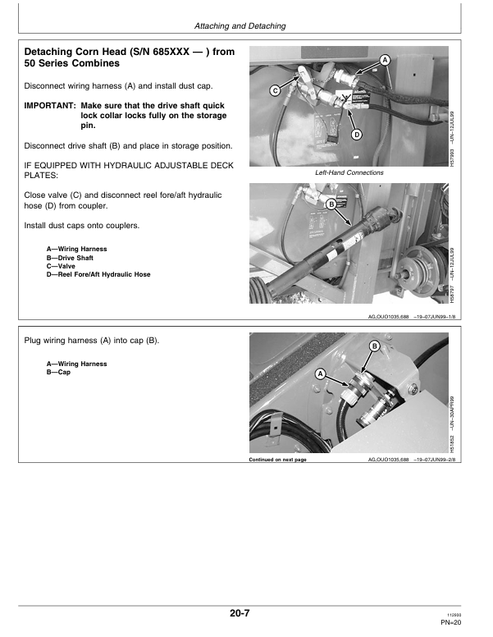 John Deere 90 Series Corn Head Operator & Service Manual OMH175278