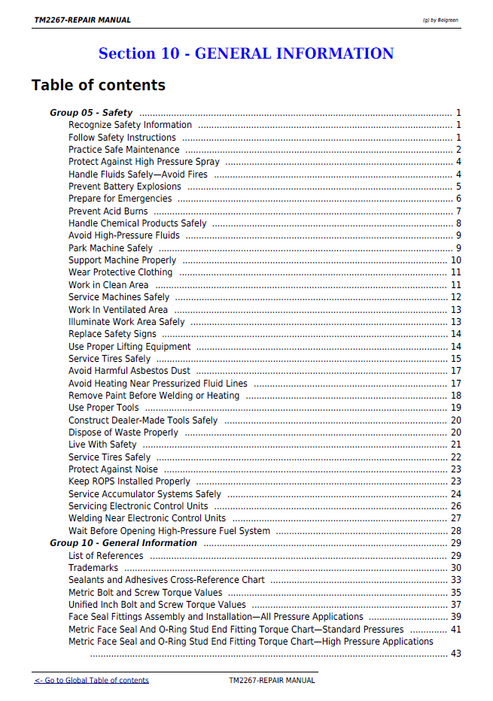 John Deere 9230-9630 Tractor Service & Repair Manual TM2267 PDF