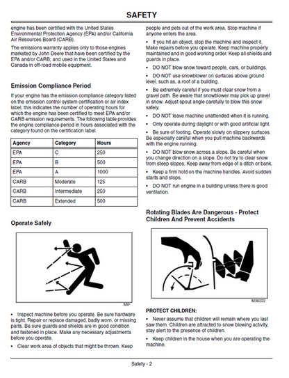 John Deere 924DE 1128DE 1128DDE 1332DDE Snowblower Operator Guide