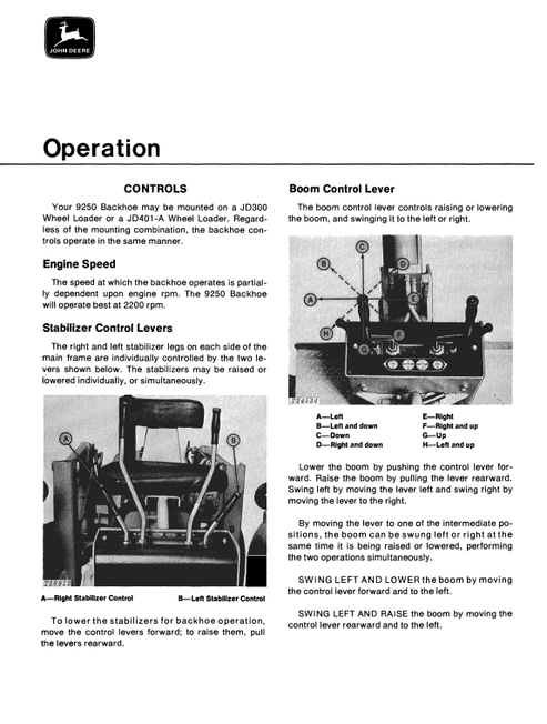John Deere 9250 Backhoe Operation & Maintenance Manual PDF