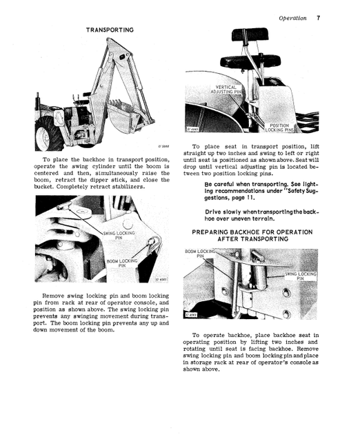 John Deere 92 Backhoe Operating Manual for JD300 & JD400 OMU41510