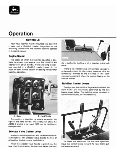 John Deere 9300 Backhoe Operator Guide PDF