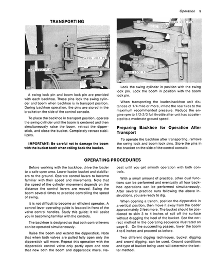 John Deere 93A Backhoe Attachment Operator Guide OMT33071