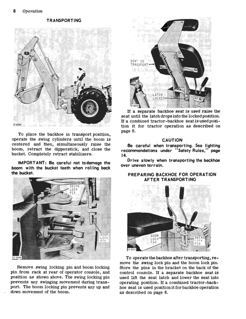John Deere 9400 Backhoe Equipment Operator Guide