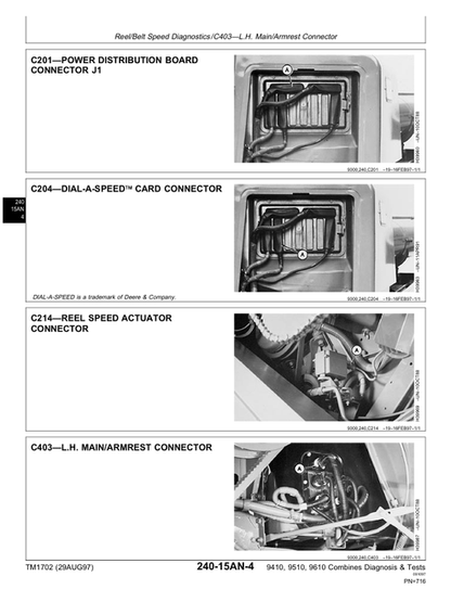 John Deere 9410-9610 Combine Troubleshooting & Diagnostic Manual