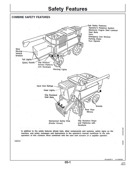 John Deere 9410, 9510 & 9610 Combine Operating Manual PDF
