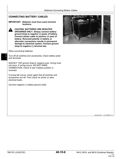 John Deere 9410 9510 9610 Combine Service & Repair Manual PDF