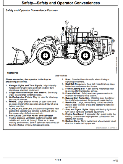 John Deere 944K 4WD Loader Operation Manual OMT414138X19