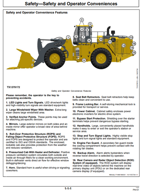 John Deere 944X 4WD Loader Operation Manual OMT485607X019