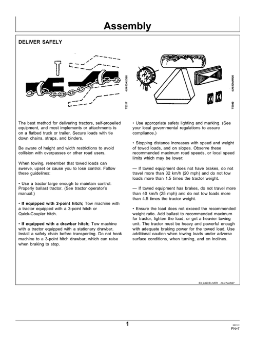 John Deere 945 Rotary Impeller Mower Conditioner Pre Delivery Manual