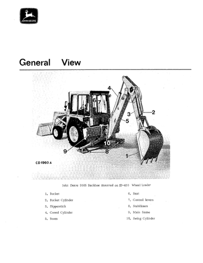 John Deere 9505 Backhoe Operation & Maintenance Manual