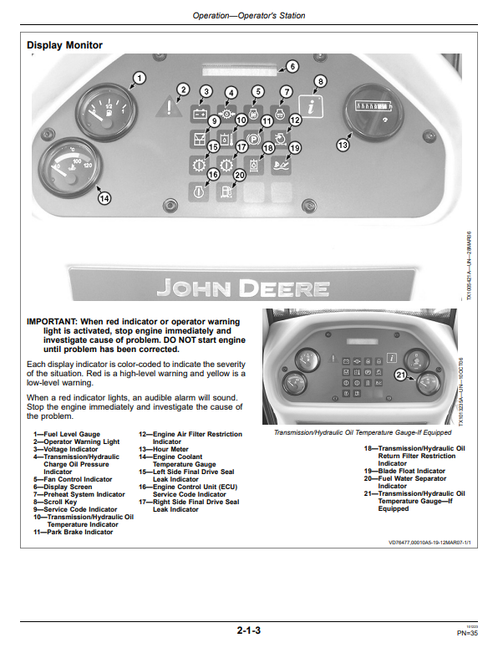 John Deere 950J Crawler Dozer Technical Operator Manual