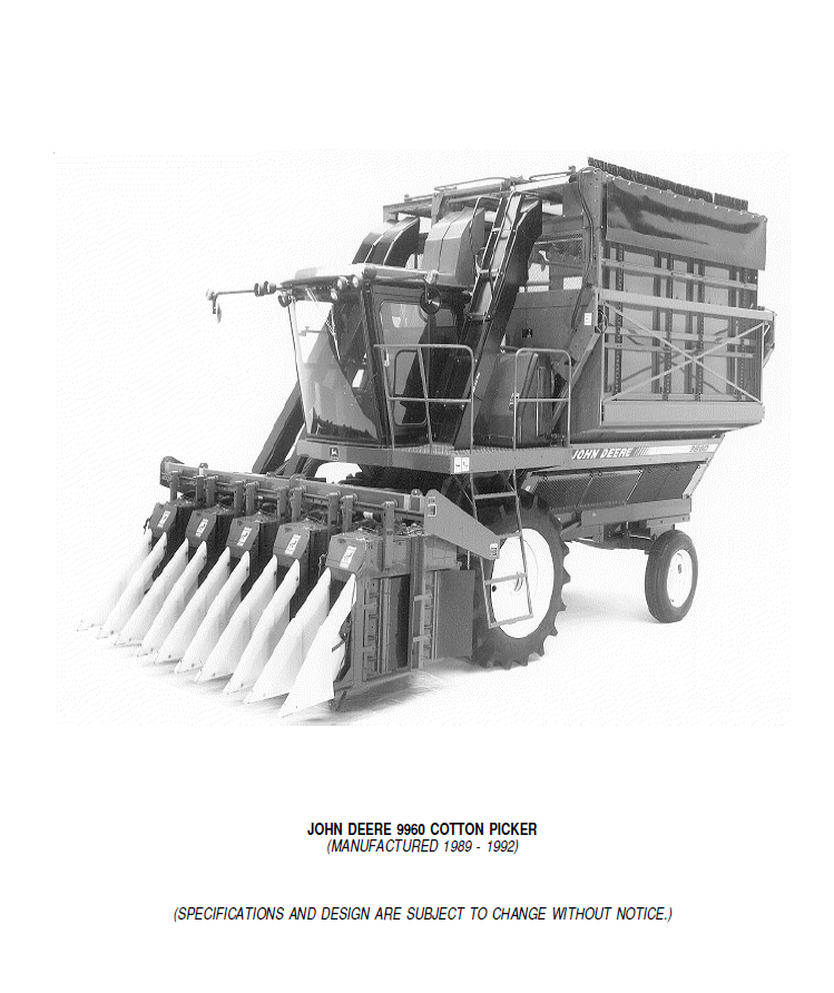John Deere 960 Cotton Picker Parts Catalog Manual PC2260 PDF