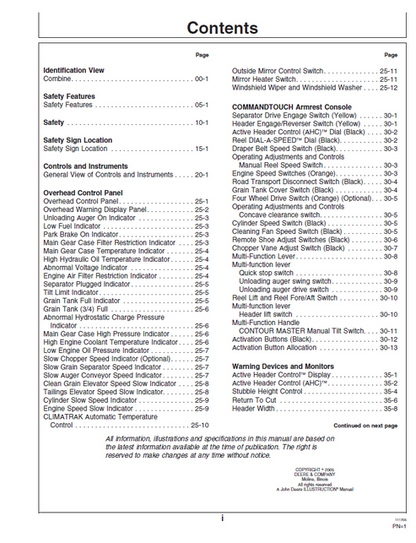 John Deere 9660 WTS Combine Operator Guide OMZ102275 PDF