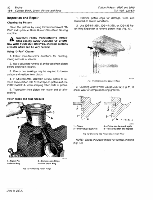 John Deere 9900 9910 Cotton Picker Diagnostic Technical Manual TM1105