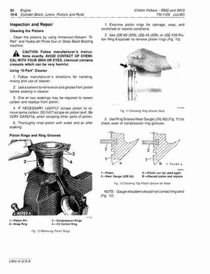 John Deere 9900 9910 Cotton Picker Diagnostic Technical Manual TM1105