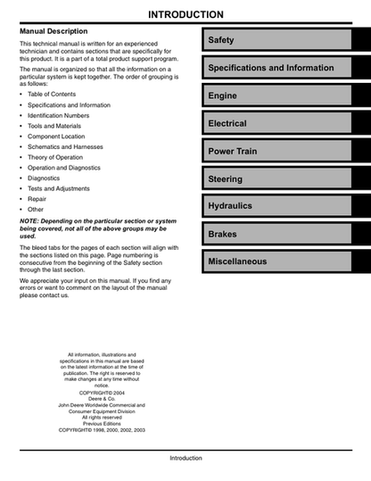 John Deere 990 Compact Utility Tractor Service Repair Manual