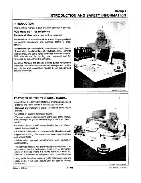 John Deere 990 Excavator Technical Repair Manual TM1230
