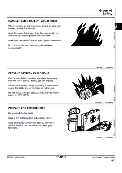 John Deere 9920 9930 Cotton Picker Workshop Technical Manual TM1283
