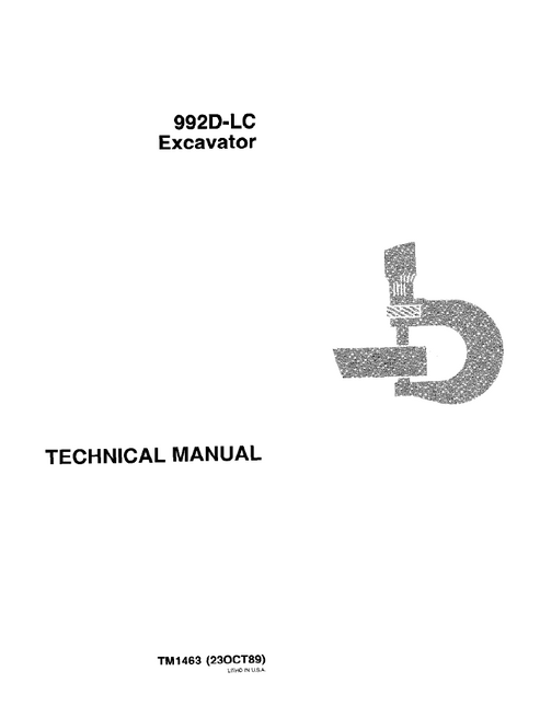 John Deere 992D-LC Excavator Technical Service Manual TM1463